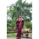 Generic Women's Faux_Banarasi Lining Pattern Saree With Unstitched Blouse 5.5Mtr (Magenta) Generic Women's Faux_Banarasi Lining Pattern Saree With Unstitched Blouse 5.5Mtr (Magenta)