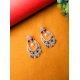 Generic Women's Brass Silver Plated Chandbali Earrings (Multicolor) Generic Women's Brass Silver Plated Chandbali Earrings (Multicolor)