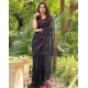 Generic Women's Linen Printed Saree With Unstitched Blouse 5.5Mtr (Black) Generic Women's Linen Printed Saree With Unstitched Blouse 5.5Mtr (Black)