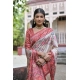 Generic Women's Faux_Tussar Floral Jal With Patola Print Saree With Unstitched Blouse 5.5Mtr (Maroon)