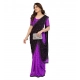 Generic Women's Georgette Printed Saree With Unstitched Blouse 5.5Mtr (Black-Purple) Generic Women's Georgette Printed Saree With Unstitched Blouse 5.5Mtr (Black-Purple)
