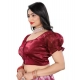 Generic Women's Jimmy Solid Designer Neck Elastic Sleeve Readymade Blouse (Maroon 38 , Alterable up to 42)-PID65831 Generic Women's Jimmy Solid Designer Neck Elastic Sleeve Readymade Blouse (Maroon 38 , Alterable up to 42)-PID65831