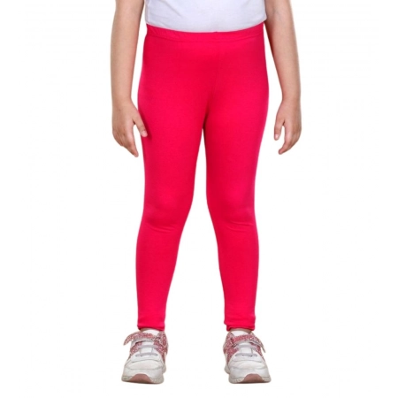Generic Girl's Cotton Lycra Solid Elasticated Leggings (Dark Pink) Generic Girl's Cotton Lycra Solid Elasticated Leggings (Dark Pink)