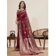 Generic Women's Faux_Banarasi_Silk Woven Saree With Unstitched Blouse 5.5Mtr (Maroon) Generic Women's Faux_Banarasi_Silk Woven Saree With Unstitched Blouse 5.5Mtr (Maroon)