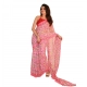Generic Women's Georgette Printed Saree With Unstitched Blouse 5.5Mtr (Pink)