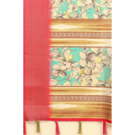 Generic Women's Cotton Silk Floral Printed Saree With Unstitched Blouse 5.5Mtr (Multicolor) Generic Women's Cotton Silk Floral Printed Saree With Unstitched Blouse 5.5Mtr (Multicolor)
