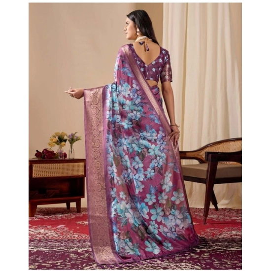 Generic Women's Faux_Silk Printed Saree With Unstitched Blouse 5.5Mtr (Blue) Generic Women's Faux_Silk Printed Saree With Unstitched Blouse 5.5Mtr (Blue)