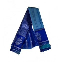 Generic Women's Soft Silk Wooven Saree With Unstitched Blouse 5.5Mtr (Royal Blue)