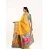 Generic Women's Faux_Banarasi Woven Motifs Saree With Unstitched Blouse 5.5Mtr (Yellow)