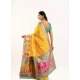 Generic Women's Faux_Banarasi Woven Motifs Saree With Unstitched Blouse 5.5Mtr (Yellow) Generic Women's Faux_Banarasi Woven Motifs Saree With Unstitched Blouse 5.5Mtr (Yellow)