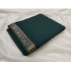 Generic Women's Crepe Chit Pallu Solid Saree With Unstitched Blouse 5.5Mtr (Bottle Green)