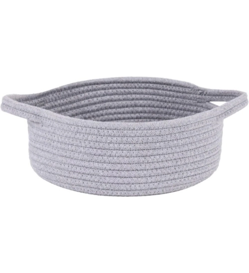 Generic Cotton 8x3 Inch Round Bedside Organizer With Out Lid (Gray) Generic Cotton 8x3 Inch Round Bedside Organizer With Out Lid (Gray)
