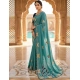 Generic Women's Star Georgette Embellished Saree With Unstitched Blouse 5.5Mtr (Blue)