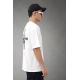Generic Men's Cotton Blend Printed Oversized Round Neck Half Sleeve T-Shirt (White)