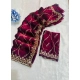 Generic Women's Slik Embellished Saree With Unstitched Blouse 5.5Mtr (Wine)