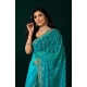 Generic Women's Net Sequence Saree With Unstitched Blouse 5.5Mtr (Turquoise) Generic Women's Net Sequence Saree With Unstitched Blouse 5.5Mtr (Turquoise)