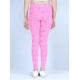 Generic Girl's Cotton Lycra Printed Elasticated Leggings (Light Pink)