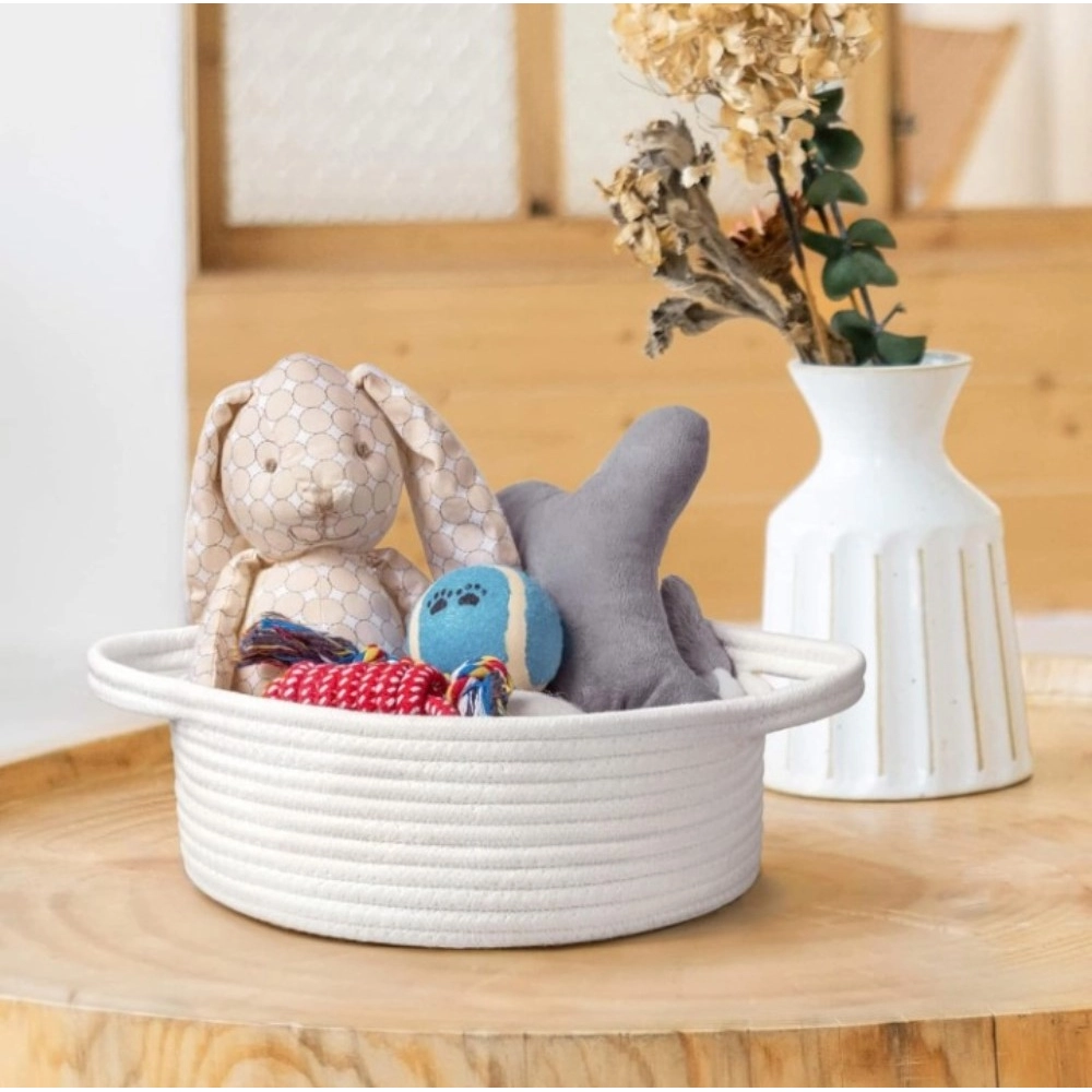 Generic Cotton 8x3 Inch Round Bedside Organizer With Out Lid (White) Generic Cotton 8x3 Inch Round Bedside Organizer With Out Lid (White)