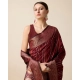Generic Women's Soft Silk Jacquard Saree With Unstitched Blouse 5.5Mtr (Maroon)