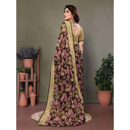 Generic Women's Chiffon Printed Saree With Unstitched Blouse 5.5Mtr (Beige) Generic Women's Chiffon Printed Saree With Unstitched Blouse 5.5Mtr (Beige)