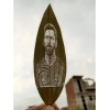 Generic Custom Engraved Leaf Art – Football Player Portrait on Natural Leaf