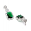 Generic Women's Brass Silver Plated Drop Earrings (Green) Generic Women's Brass Silver Plated Drop Earrings (Green)