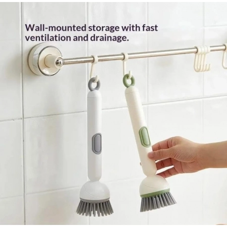 Generic TPR-Plastic Solid Electric Liquid Soap Dispensing Cleaning Brush with Handle (Grey-White) Generic TPR-Plastic Solid Electric Liquid Soap Dispensing Cleaning Brush with Handle (Grey-White)