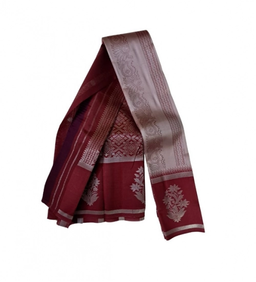 Generic Women's Soft Silk Wooven Saree With Unstitched Blouse 5.5Mtr (Multicolor)