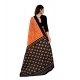Generic Women's Soft Pure Cotton Printed Saree With Unstitched Blouse 5.5Mtr (Orange)