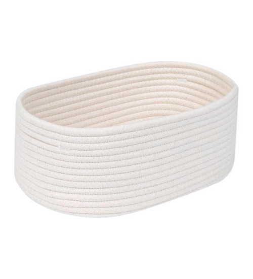 Generic Cotton Oval 10x7x5 Inch Bedside Organizer With Out Lid (White) Generic Cotton Oval 10x7x5 Inch Bedside Organizer With Out Lid (White)