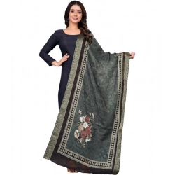 Generic Women's chanderi silk  Printed Dupatta (Black, Length: 2 Mtr)