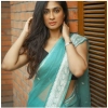 Generic Women's Soft Lichi Silk Printed Saree With Unstitched Blouse 5.5Mtr (Sky-Blue)