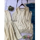Generic Women's Silk Embroidered 3/4th Sleeve V-Neck Kurti With Sharara Pant and Dupatta Set (Cream & Teal) Generic Women's Silk Embroidered 3/4th Sleeve V-Neck Kurti With Sharara Pant and Dupatta Set (Cream & Teal)