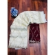 Generic Women's Slik Embellished Saree With Unstitched Blouse 5.5Mtr (White)