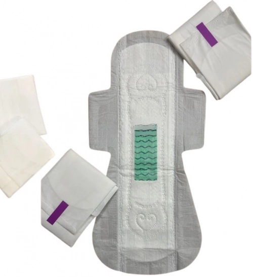 Generic Pack of_12 Pcs Cotton Green wave Anion Sanitary Pads with Wings (White) Generic Pack of_12 Pcs Cotton Green wave Anion Sanitary Pads with Wings (White)