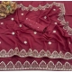 Generic Women's Georgette Embellished Saree With Unstitched Blouse 5.5Mtr (Maroon) Generic Women's Georgette Embellished Saree With Unstitched Blouse 5.5Mtr (Maroon)