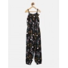 Generic Girl's Rayon Floral Sleeveless Jumpsuit (Black-Pink) Generic Girl's Rayon Floral Sleeveless Jumpsuit (Black-Pink)