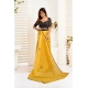 Generic Women's Linen Cotton Printed Ready To Wear Saree With Unstitched Blouse 5.5 Mtr (Yellow)