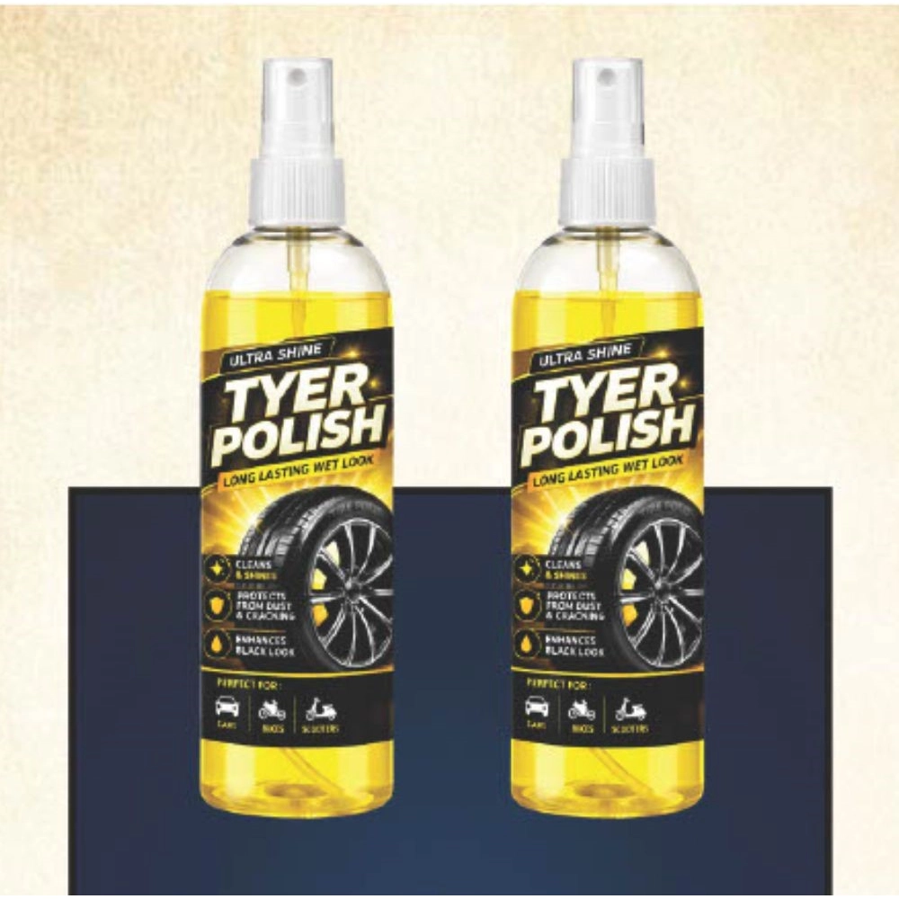 Generic Pack of 2 Deep Black Tyer Polish Liquid Spray Bottle 100 ML