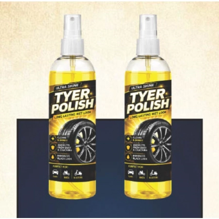 Generic Pack of 2 Deep Black Tyer Polish Liquid Spray Bottle 200 ML