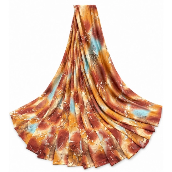 Generic Women's Georgette Printed Saree With Unstitched Blouse 5.5Mtr (Multi)