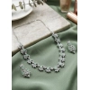 Generic Women's Brass Silver Plated Necklace set (Turquoise)