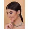 Generic Women's Brass Silver Plated Necklace set (Blue) Generic Women's Brass Silver Plated Necklace set (Blue)