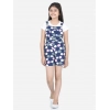 Generic Girl's Rayon Polka Sleeveless Jumpsuit (Blue-Pink) Generic Girl's Rayon Polka Sleeveless Jumpsuit (Blue-Pink)