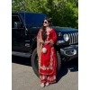Generic Women's Silk Embroidered 3/4th Sleeve Round Readymade Kurti With Palazzo Pant and Dupatta Set (Red) Generic Women's Silk Embroidered 3/4th Sleeve Round Readymade Kurti With Palazzo Pant and Dupatta Set (Red)