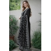 Generic Women's Chanderi Silk Ethnic Motif Round 3/4th Sleeve Kurti With Pant Dupatta Set (Black)
