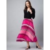 Generic Women's Satin Pleated Elasticated Skirt (Pink)