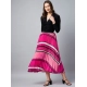 Generic Women's Satin Pleated Elasticated Skirt (Pink)