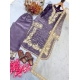 Generic Women's Silk Embroidered 3/4th Sleeve Round Kurti With Palazzo Pant and Dupatta Set (Purple) Generic Women's Silk Embroidered 3/4th Sleeve Round Kurti With Palazzo Pant and Dupatta Set (Purple)
