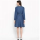 Generic Women's Denim Washed Regular Sleeves Dress (Blue) Generic Women's Denim Washed Regular Sleeves Dress (Blue)